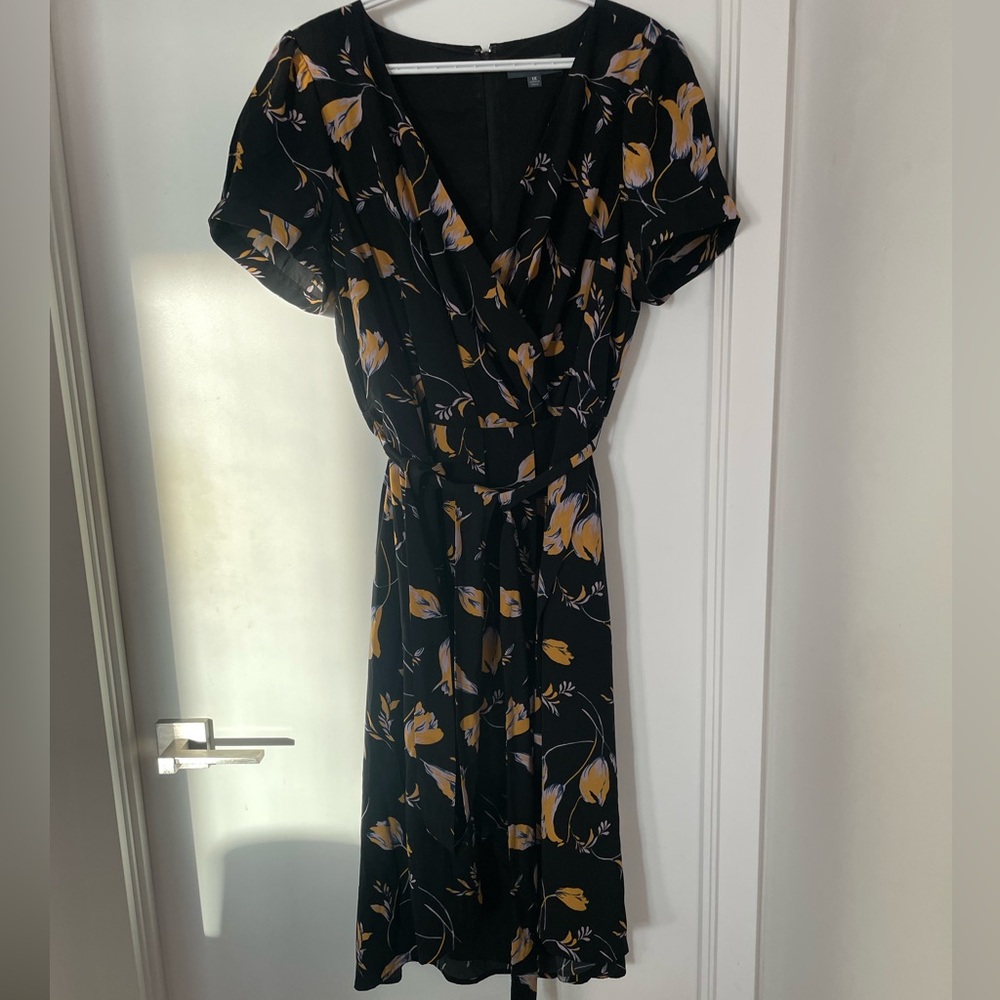 ModCloth floral belted A-line wrap dress